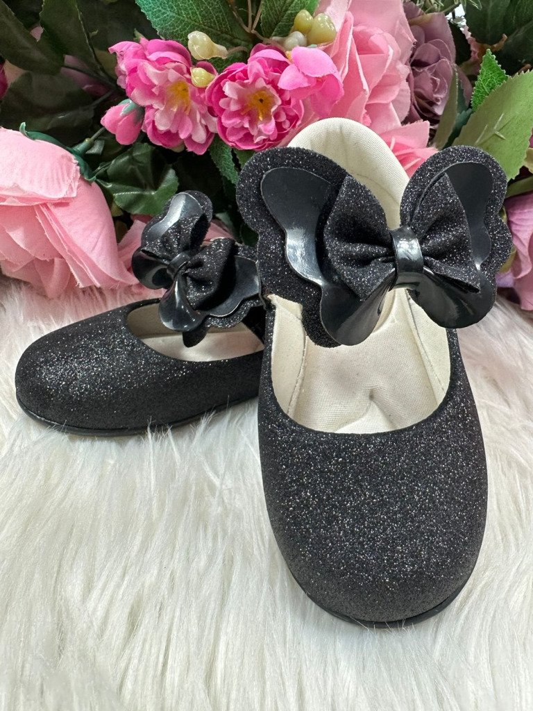 Sapatilha Flor Di MIla Baby Preto Gliter