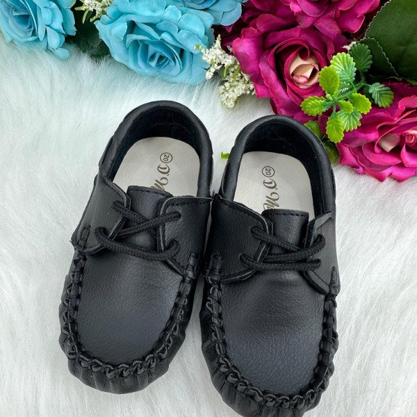 Calçado Mocassim D Milan Preto Cadarço