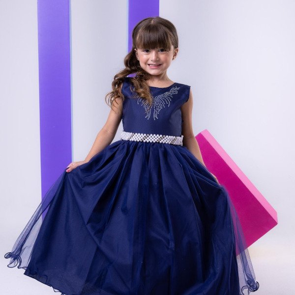 Vestido Marie Longo Larissa Azul Petroleo