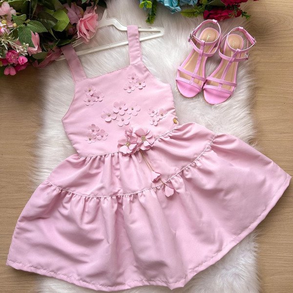 Vestido Blogueirinha Cecilia Rosa Bebe