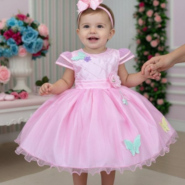 Vestido Marie Rosa Jardim Encantado Flores