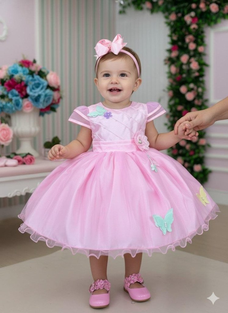 Vestido Marie Rosa Jardim Encantado Flores