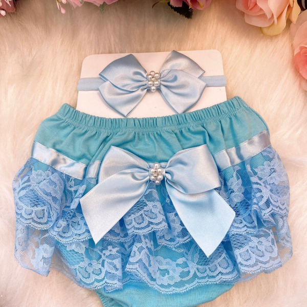 Kit Bunda Rica Azul Bebê/Calcinha