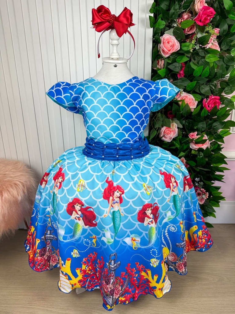 Vestido Tematicos Luxo Ariel – Sereia