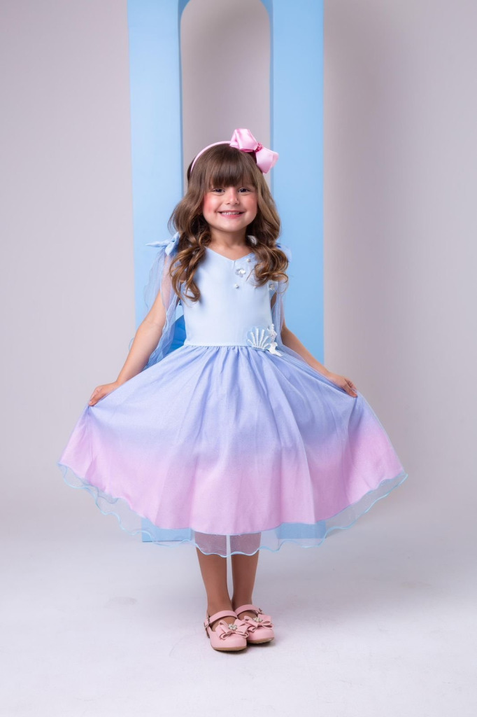 Vestido Princesa Belli Tematico Sereia – Ariel &#