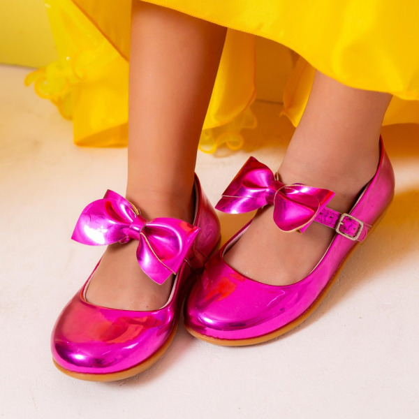 Sapatilha Doce Pe Laço Pink Metalizado