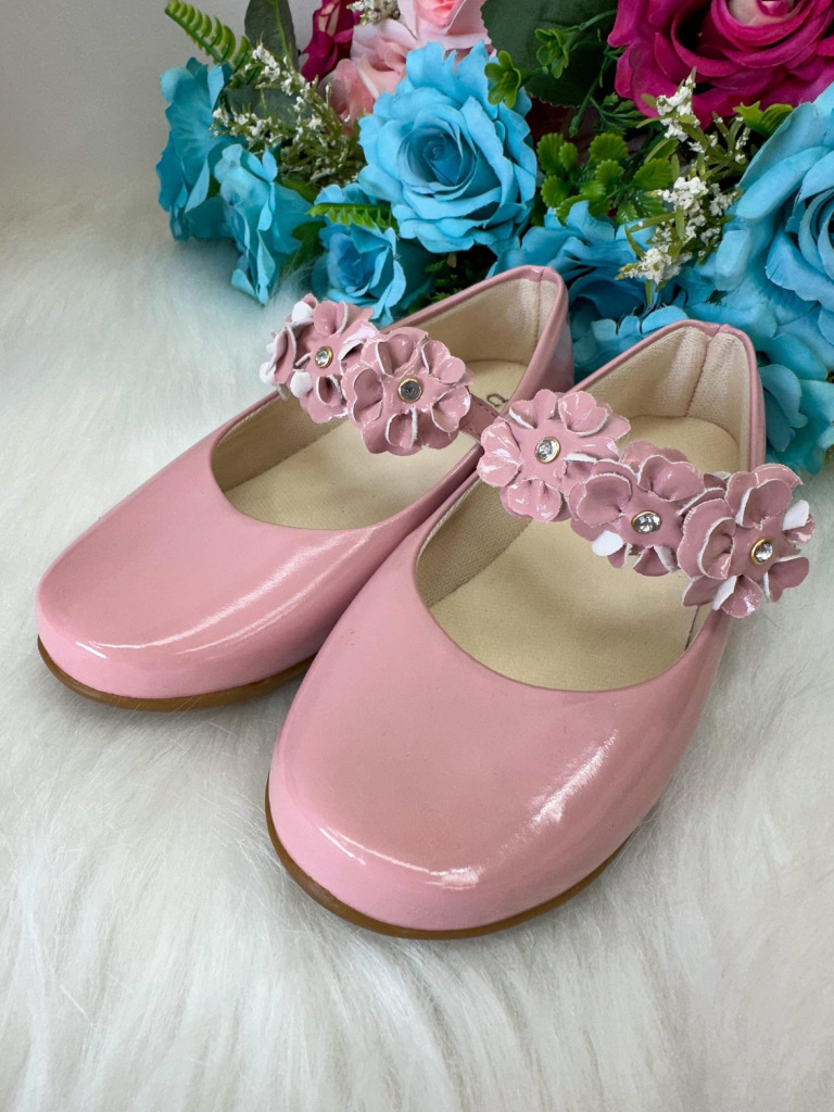Sapatilha Bruninha Flores Nude – Rose