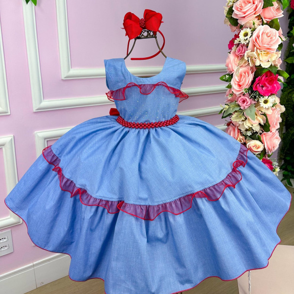 Vestido Giovanella/Giovanela Jeans Babadinhos Tule Rafaela