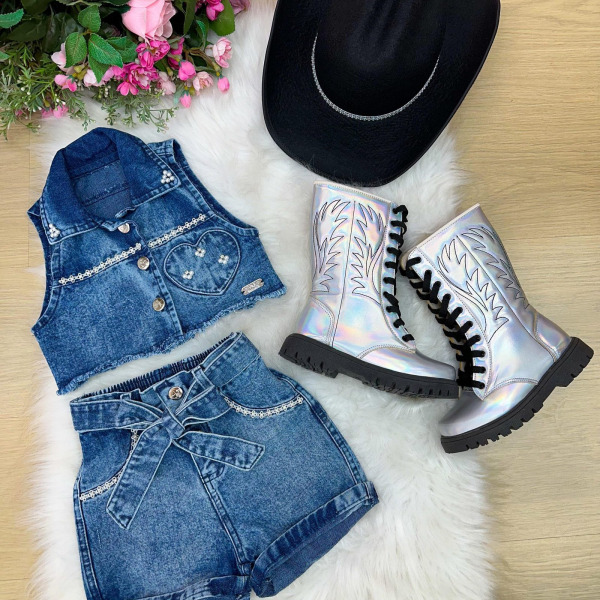 Conjunto Blogueirinha Boiadeira Marcely Jeans