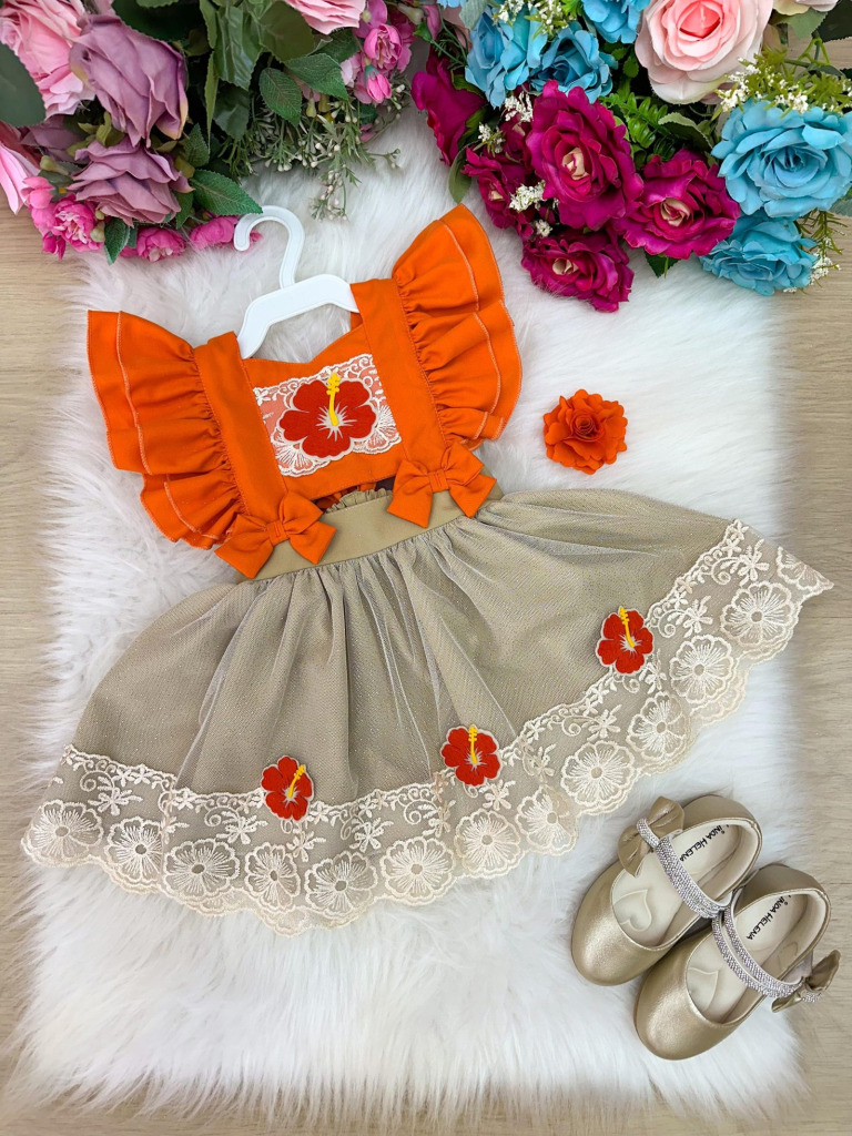 Romper/Vestido Princesa Belli Moana Princesa Praiana