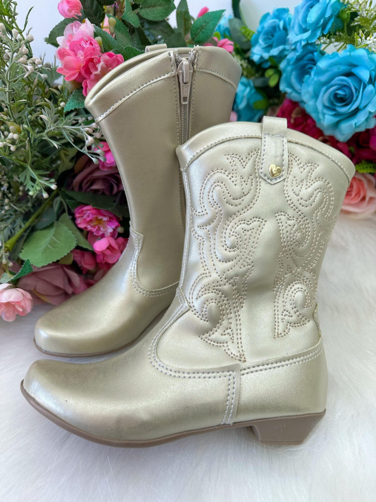 Bota/ Coturno Flor Di Mila Boiadeira Texana Maria Dourado