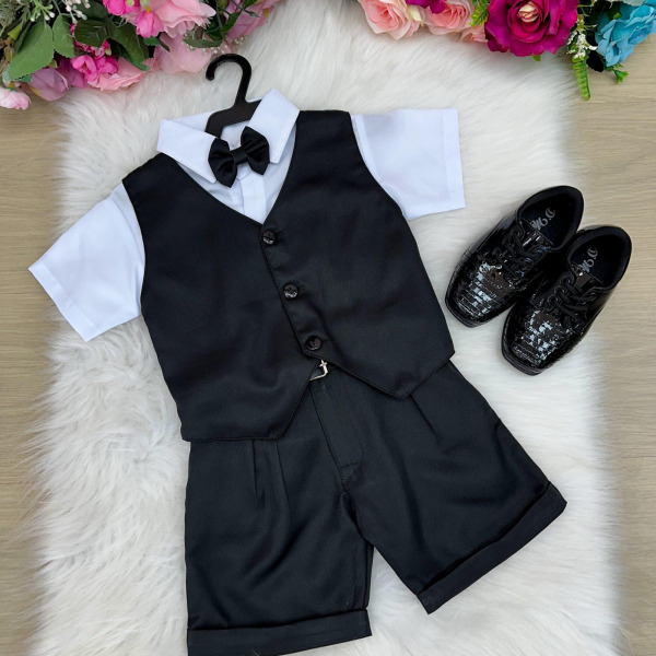 Conjunto Social Miss Cherry Leandro Colete Preto