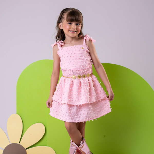 Conjunto Blogueirinha Clarissa Rosa Bebe