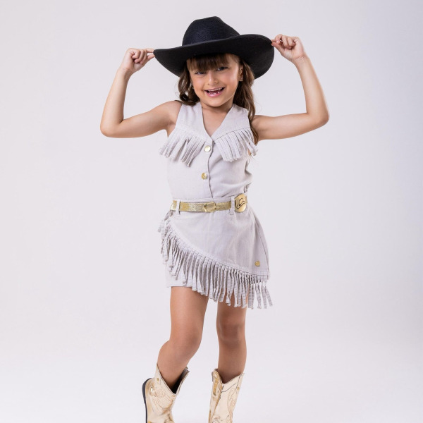 Conjunto Blogueirinha Boiadeira Maraisa Jeans Off