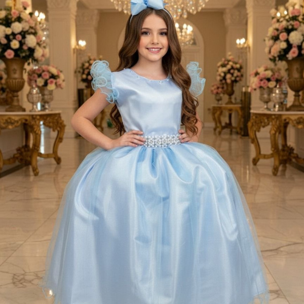 Vestido Marie Longo Amanda Azul Bebe