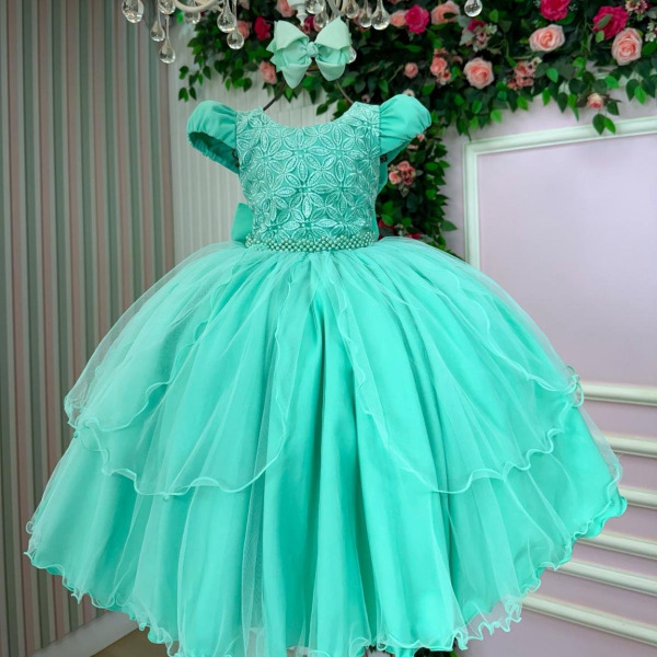 Vestido Bella Child Polly Verde Menta