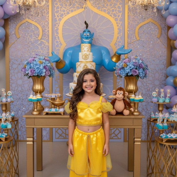 Fantasia Princesa Belli Princesa Jasmine Amarela Modelo 2