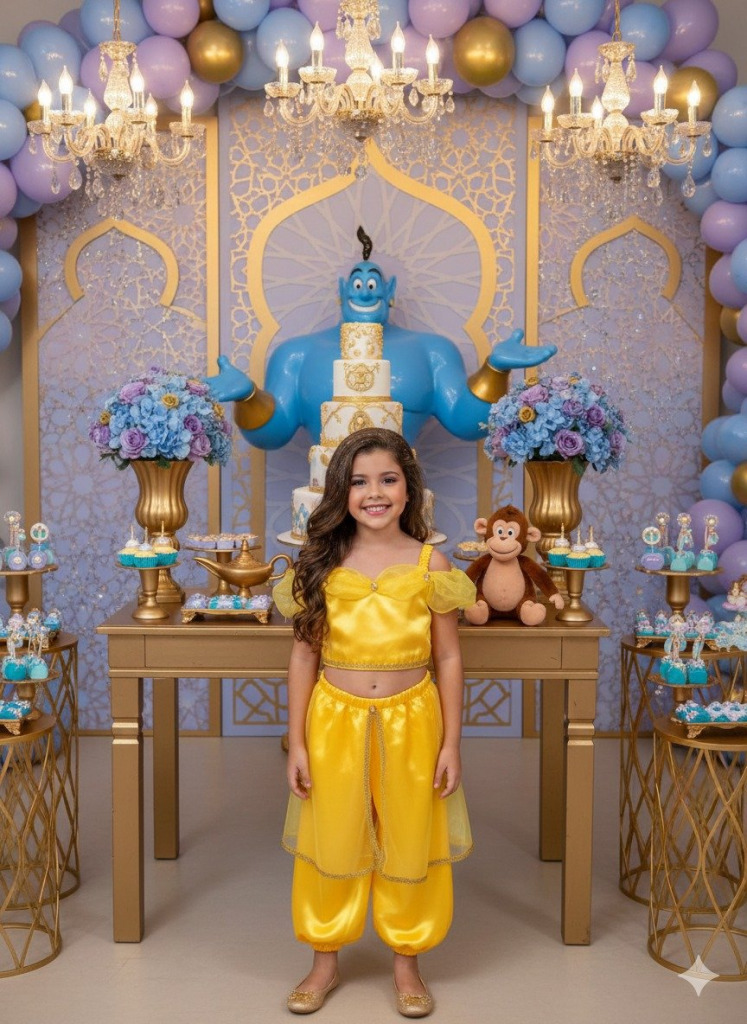 Fantasia Princesa Belli Princesa Jasmine Amarela Modelo 2