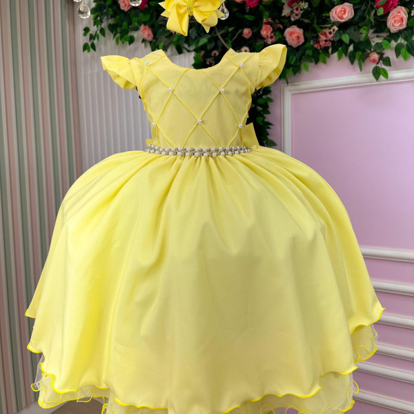 Vestido Ysa Kids Francine Amarelo