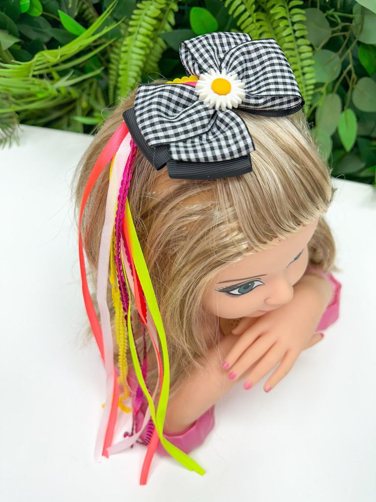 Laço Belli Bico de Pato Preto Xadrez Junino