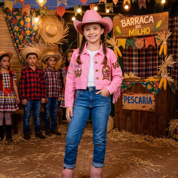 Jaqueta Blogueirinha Boiadeira Rosa