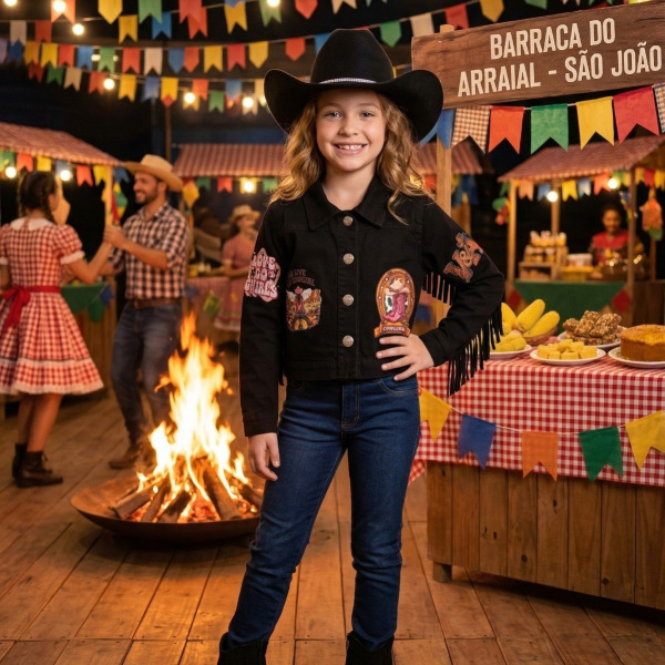 Jaqueta Blogueirinha Boiadeira Preto