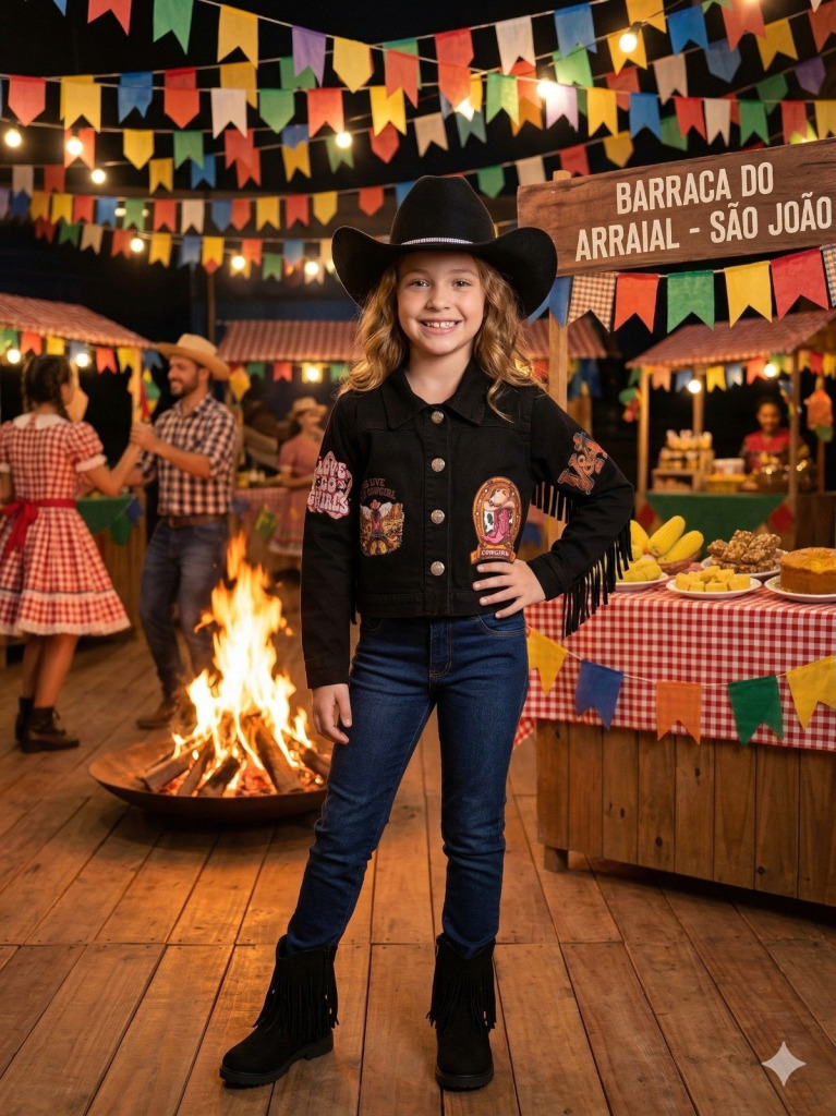 Jaqueta Blogueirinha Boiadeira Preto