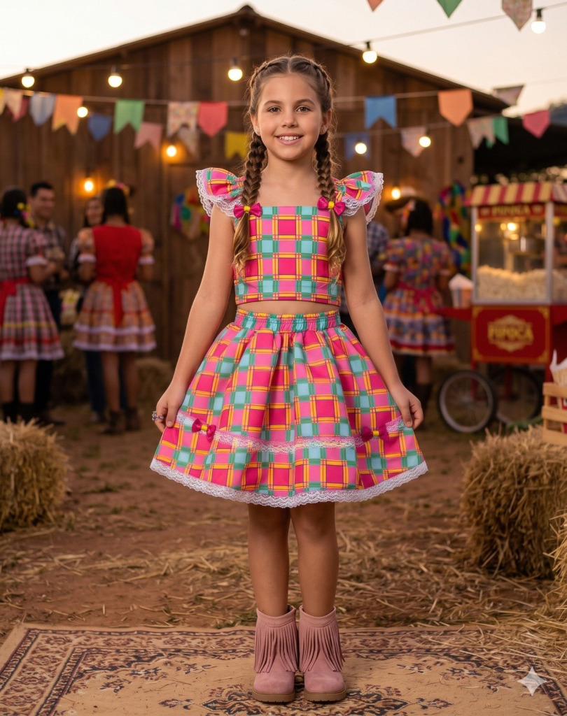 Conjunto Mini Miss Junino Sertão Magico