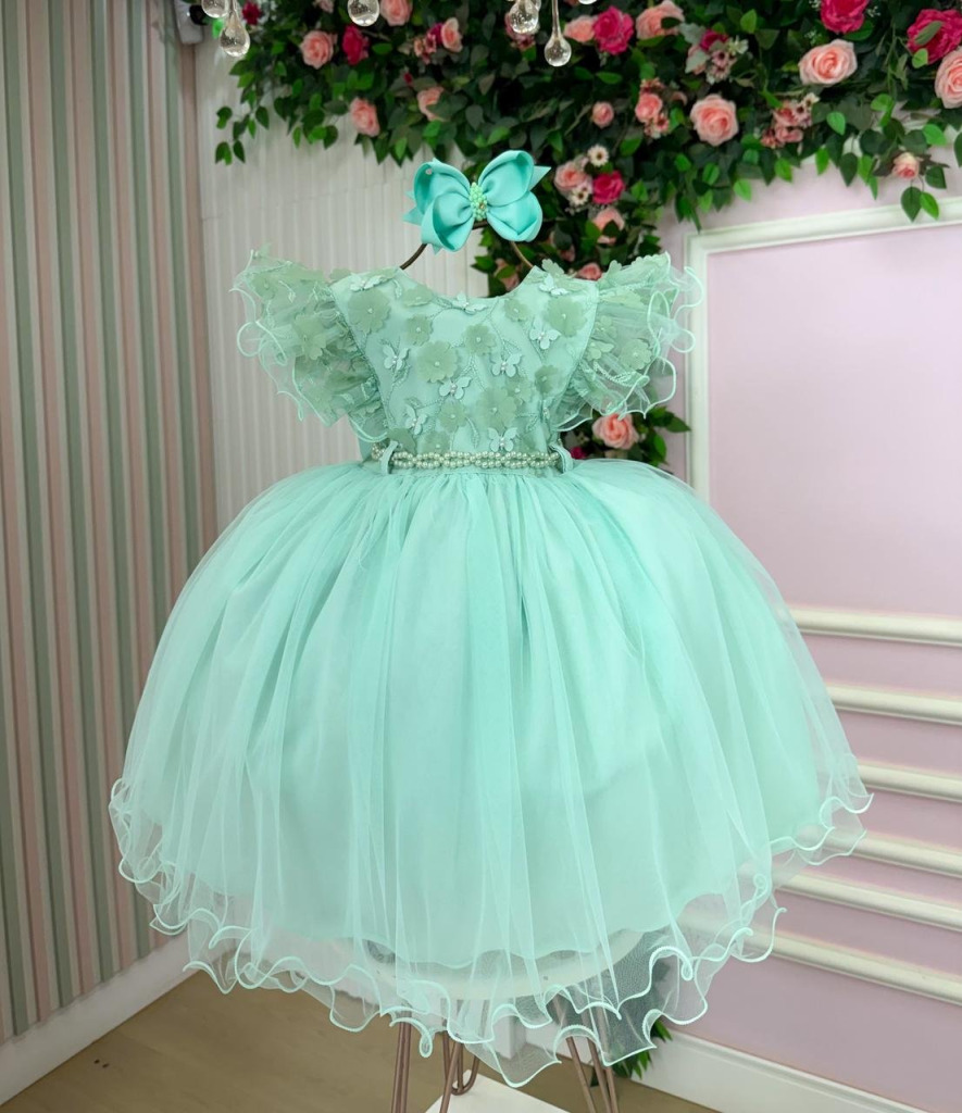 Vestido Menina Bonita Angelie Verde Menta