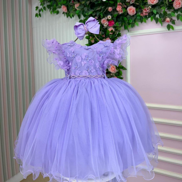 Vestido Menina Bonita Angelie Lilás