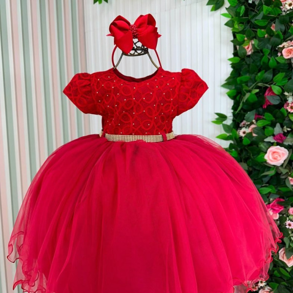 Vestido Menina Bonita Holly Vermelho
