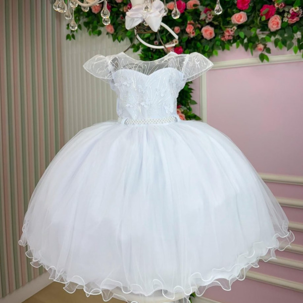 Vestido Infantil Menina Bonita Clarinha Branco