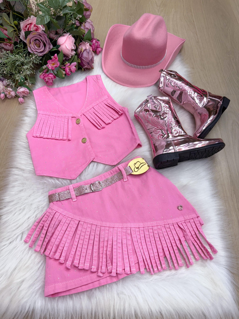 Conjunto Blogueirinha Boiadeira Maraisa Rosa