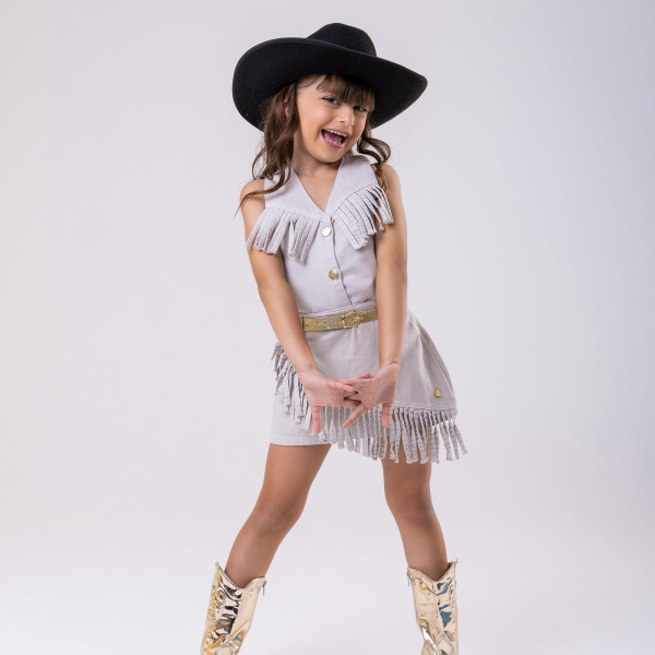 Conjunto Blogueirinha Boiadeira Maraisa Jeans Off