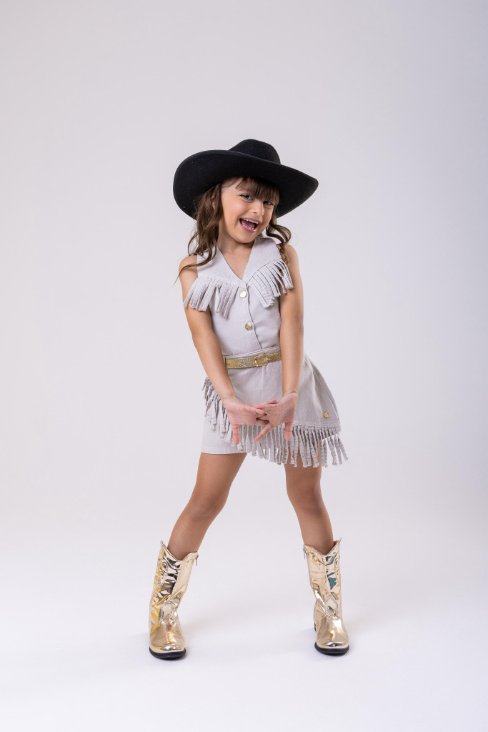 Conjunto Blogueirinha Boiadeira Maraisa Jeans Off