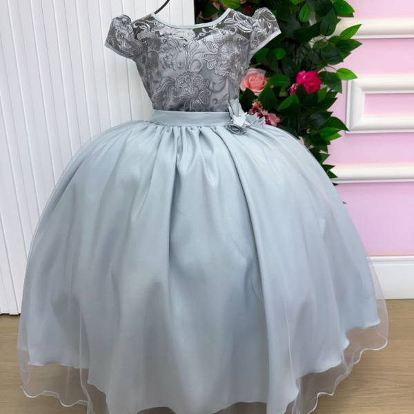 Vestido Mini Miss Longo Carol Prata