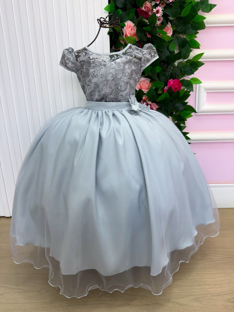 Vestido Mini Miss Longo Carol Prata