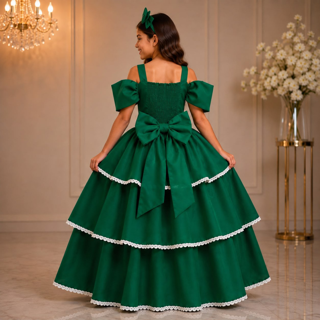 Vestido Banana Club Longo Safira Verde Bandeira